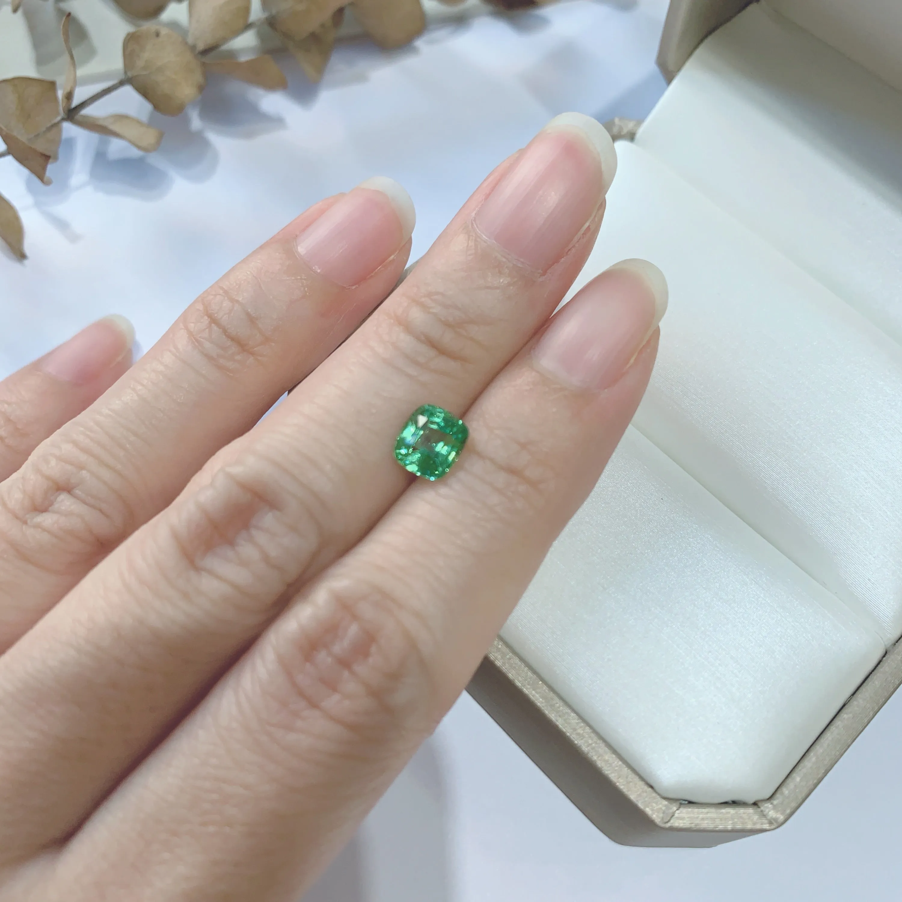 1.50ct Cushion Natural Green Tsavorite No.12024