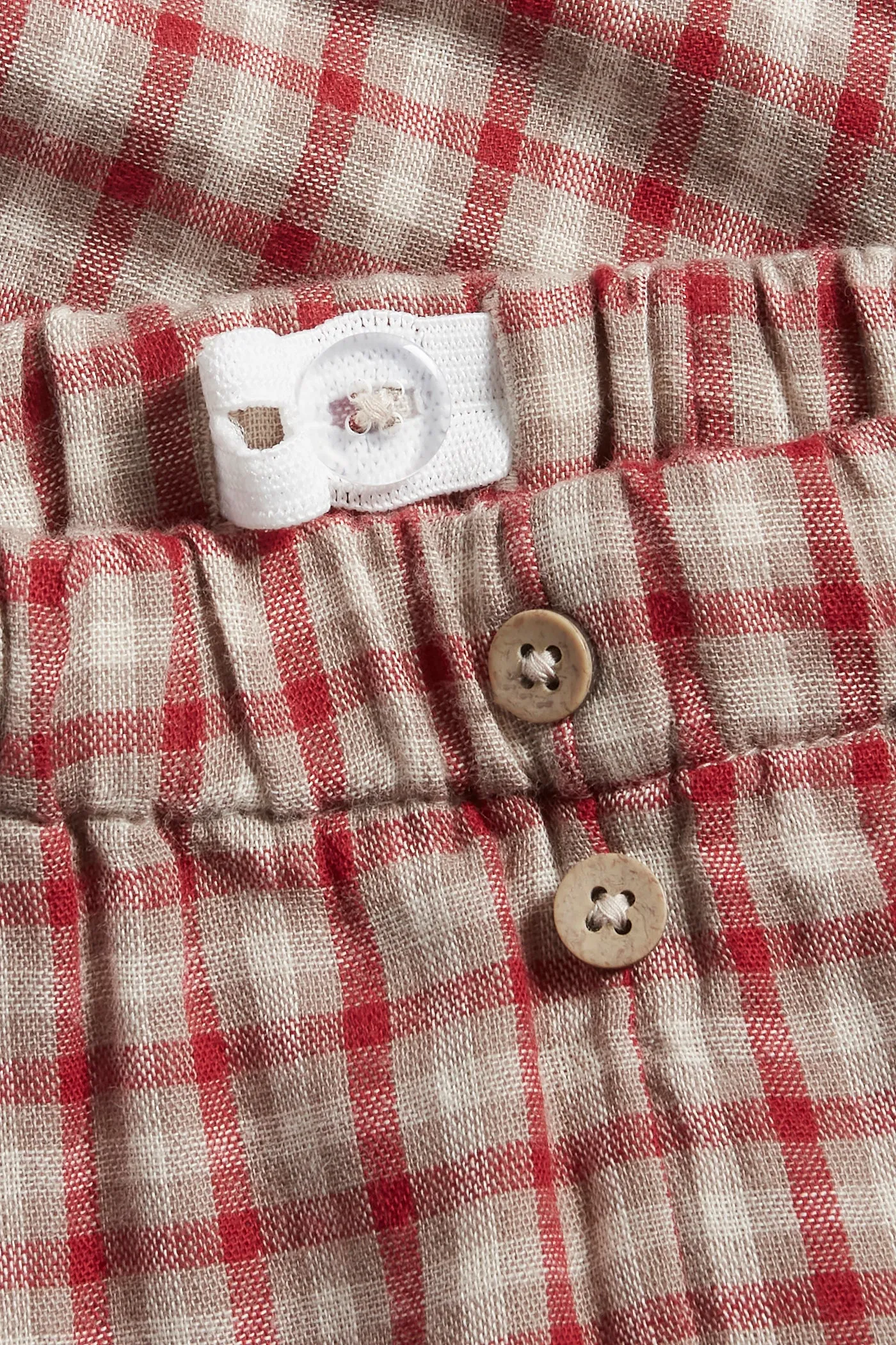 Baby red/beige checked trousers