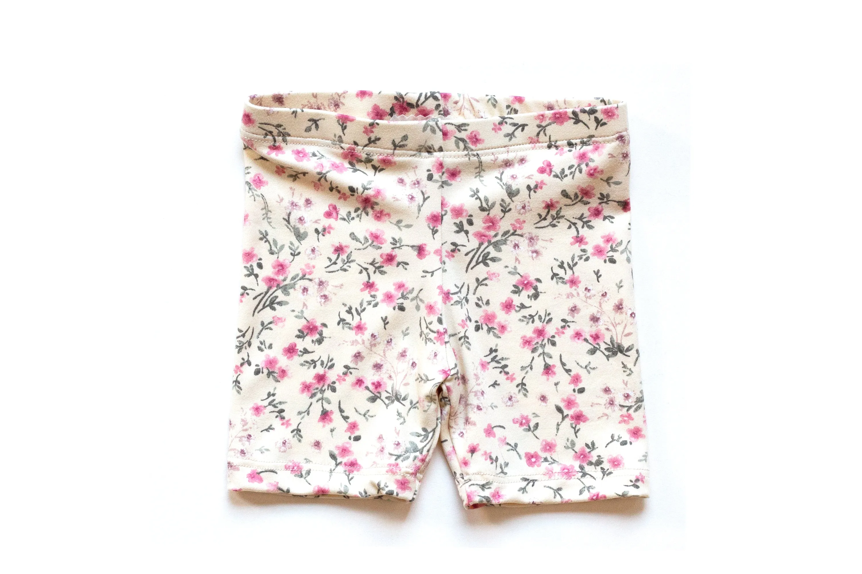 Biker Shorts | Ivory Spring flowers