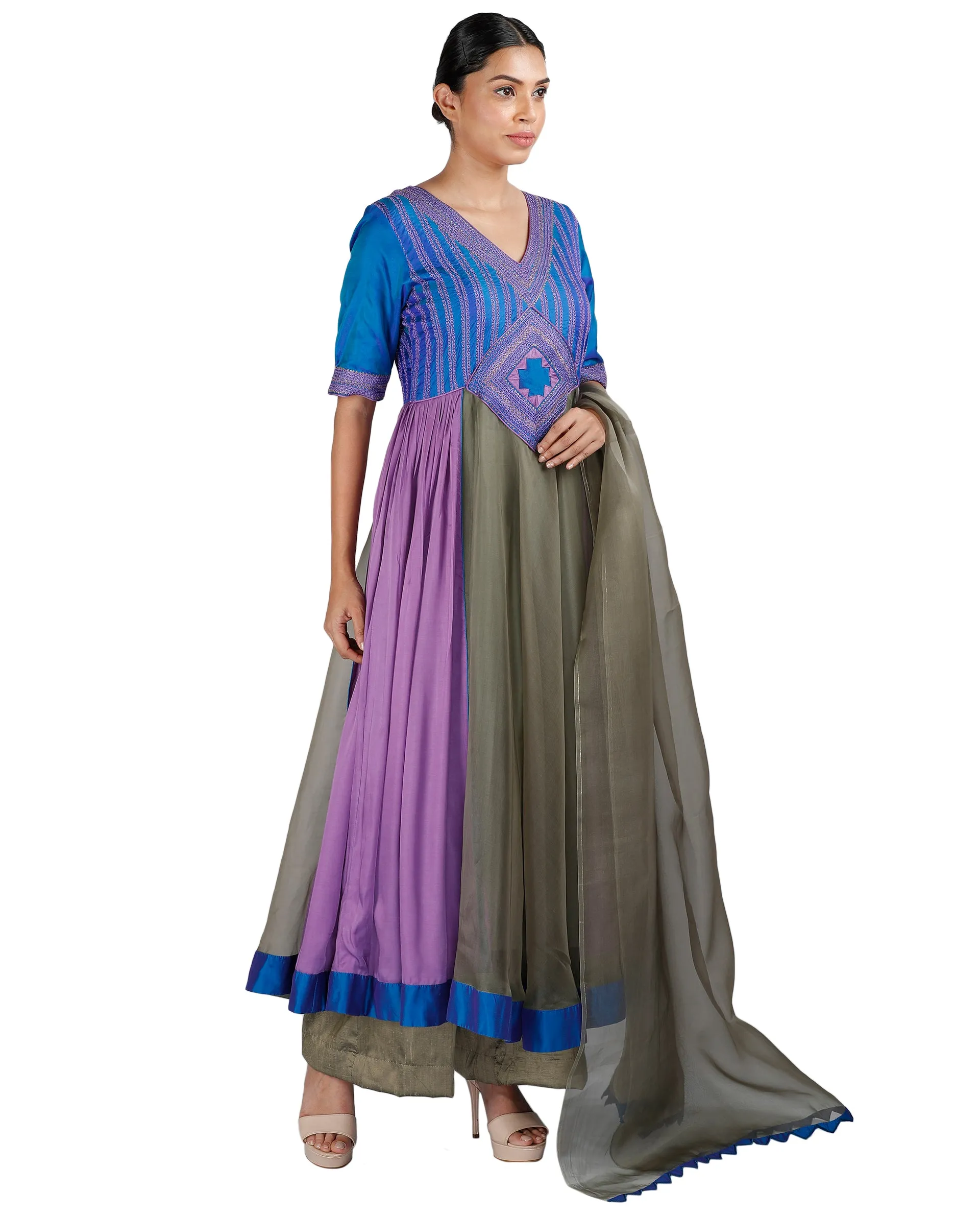 Blue and Grey Salwar