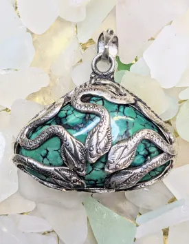 Green Turquoise Snake Pendant