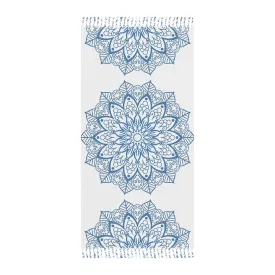 Handmade Steel Blue Mandala Beach Cloth - Original Fine Art