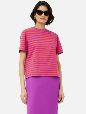 Heavy Cotton Stripe T-shirt | Red