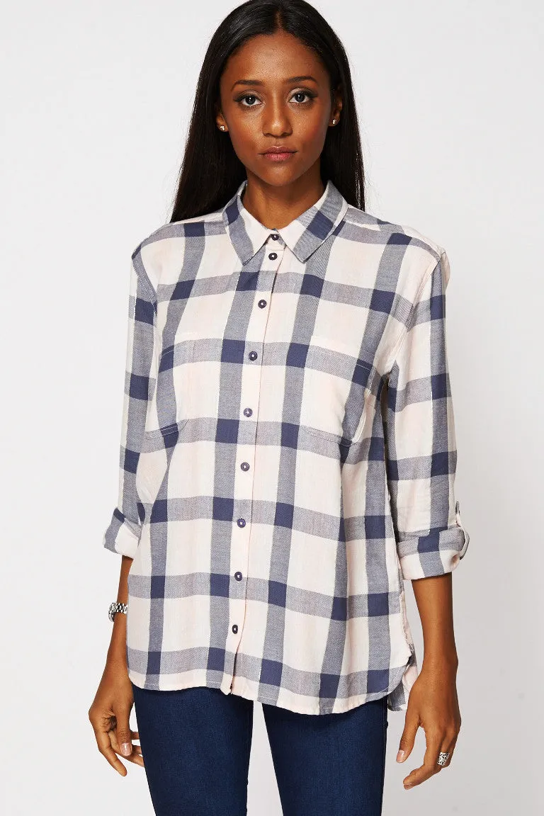 Lurex Stitched Two Pocket Checked Shirt