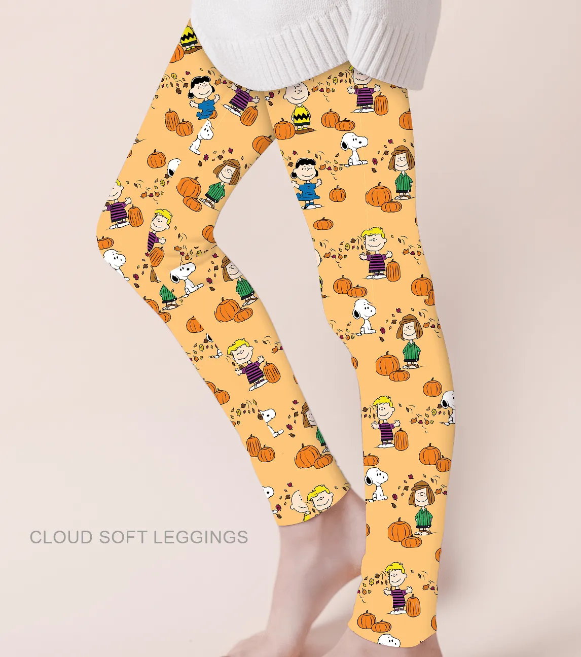 [Pre Order] Fabulous Fall Great Pumpkin - Adult & Kids Casual Cloud Soft Yoga Band Leggings (EST SHIP LATE OCT)