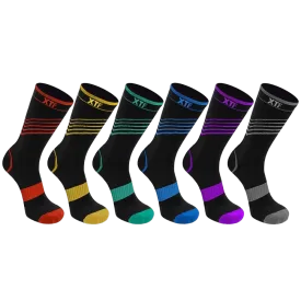 Ultra V-striped Crew-length Graduated Socks (6-Pairs)