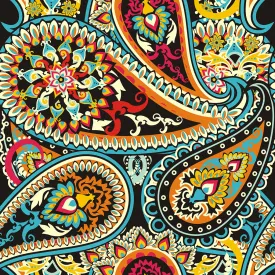 Walter Knabe Dancing Paisley Machine Printed Fabric